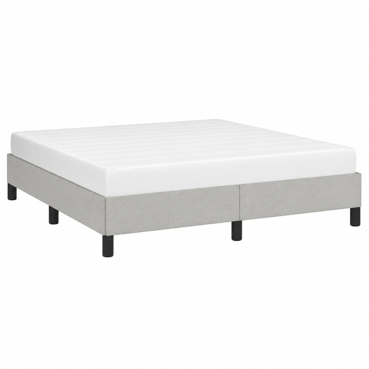 vidaXL Modernes Polsterbett 140x190 cm, Doppelbett mit Lattenrost, Hellgrauer Stoffbezug
