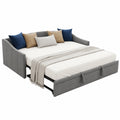Multifunktionales Ausziehbett 90x200cm mit Holzlattenrost, Schlafsofa und Polsterung