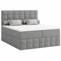 Modernes Boxspringbett MERA mit Bettkasten und Bonell-Federkernmatratze, Dunkelgrau, 160 x 200 cm
