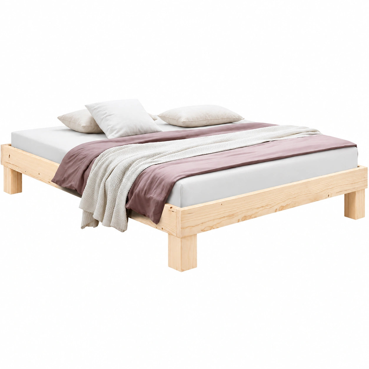 Massivholzbett Pumba aus Deutschland, Doppelbett 180 x 200 cm, Naturholz