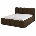 Massives Polsterbett FALINA K 180x200 cm mit Bettkasten und Lattenrost - Braun, Kronos-Stoff