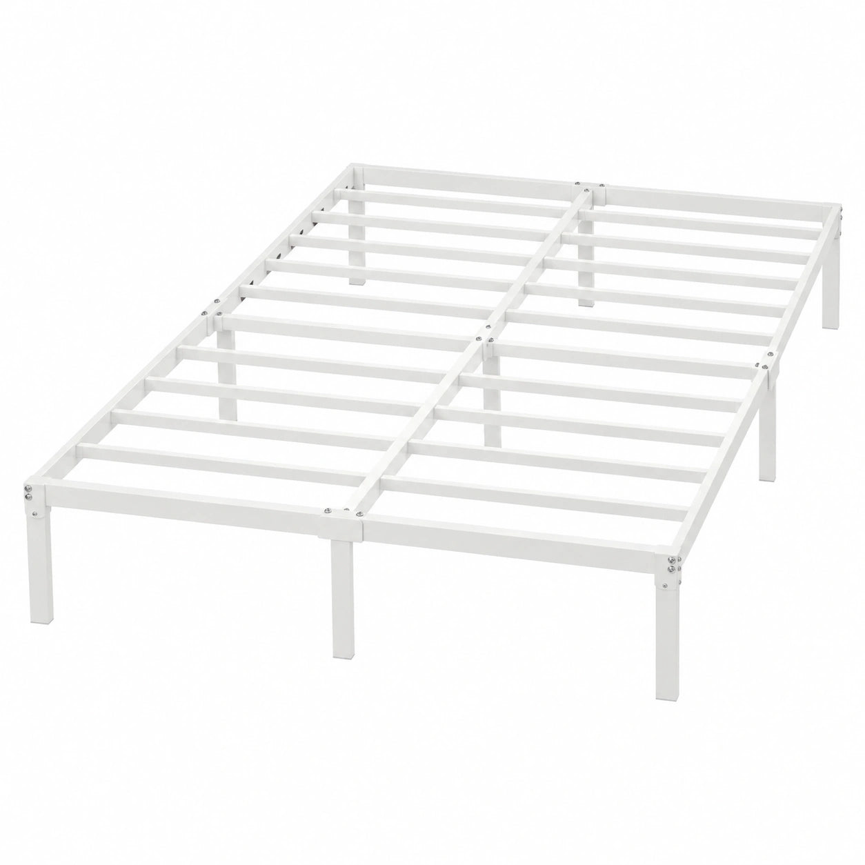 Stabiles Metallbett 120 x 200 cm mit Stauraum – Geräuscharmes, modernes Design, einfache Montage, Weiß