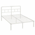 Metall-Doppelbett 180x200 cm Weiß mit Lattenrost und Stauraum