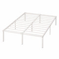Metallbett 120x190 cm mit Lattenrost, stabiles Doppelbett, einfache Montage, Weiß