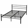 Stilvolles Metallbett 120x200 cm mit Lattenrost und Kopfteil - Doppel- und Jugendbett für Schlafzimmer und Gästezimmer in Schwarz