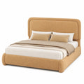 Verstellbares Polsterbett 140x200cm mit Lattenrost, Teddy-Stoff, Braun