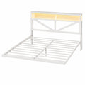 AOGLLATI Modernes Schwebebett 160x200 mit LED, Ladestation und Stauraumkopfteil aus Metall - Doppelbettgestell ohne Matratze