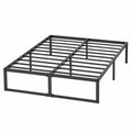 Stabiles Doppelbett aus Metall 140x190 cm, geräuschfrei, einfacher Aufbau, 30 cm Höhe, ohne Boxspring, Schwarz