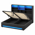 Modernes 140x200 Polsterbett mit LED, USB-C und Stauraum – Integrierte Ladestation und Lattenrost