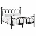 Stilvolles Metallbett 140x190 cm mit Lattenrost, leises Design, Doppel- oder Einzelbett für Schlafzimmer oder Gästezimmer, inklusive Kopf- und Fußteil, Schwarz