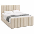 Hochwertiges Boxspringbett 140x200cm Beige mit Stauraum und Topper - Modell Denver Duo H3